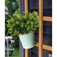 thumbnail image 4 of Artificial Fake Grass 8 Pcs Faux Greenery Stems UV Resistant Outdoor Plants Plastic Spring Tropical Bushes for Home Window Garden Office Patio Pathway Front Porch Decor(Purple), 4 of 5