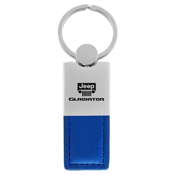 Jeep Gladiator Keychain & Keyring - Duo Premium Blue Leather