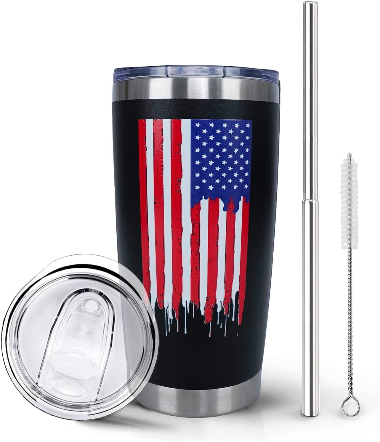 Tumbler for Men American Flag Patriotic Coffee Tumbler for Men 20 oz Vacuum  Insulated Stainless Steel Travel Mug Gifts Make America Great Again