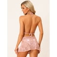 thumbnail image 4 of Conjunto de bikini de 2 piezas Allegra K minifalda con parte superior de Cami calada Rosa M, 4 of 6