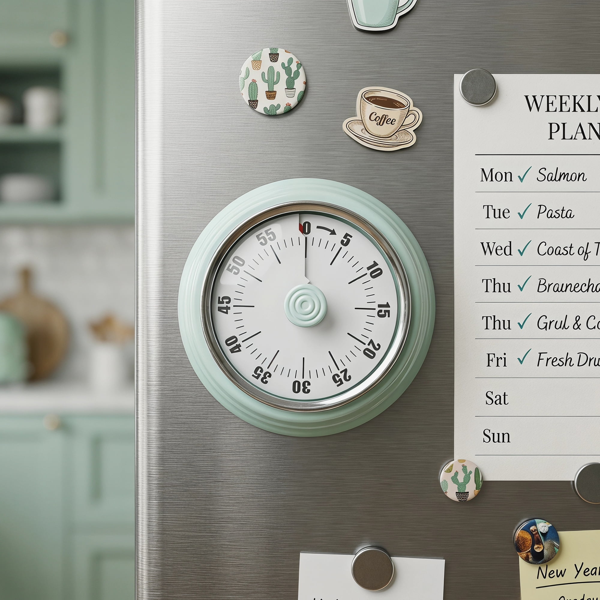 Unique Bargains Loud Alarm Magnetic Backing Timer for Cooking Green