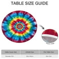 thumbnail image 6 of Colorful Rainbow Tie Dye Spiral Pattern Round Fitted Tablecloth with Elastic Edge,Dining Table Cover Waterproof,Outdoor Round Tablecloth for Camping,Dining,Indoor and Outdoor, 6 of 7