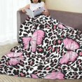 thumbnail image 3 of Leopard Blanket for Women Girls Leopard Blanket Gifts 60" X 50" Flannel Pink Butterfly and Leopard Design Throw Blankets for Bed Living Room Sofa Couch Soft Warm Lightweight Cozy Leopard Decor, 3 of 6