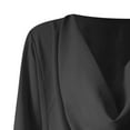 thumbnail image 6 of Rezuofi 2 Pcs Women's Cowl Neck Short Sleeve Chiffon Blouse Wrap Draped Front Loose Fit Work Casual Shirt Tops, 6 of 6