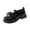 Black, variant on Viluyesy Girls Bow Mary Jane Shoes, Toddler Patent Leather Soft Sole Flats, Non Slip Hook Loop Casual Dress Shoes for School Beige Size 10