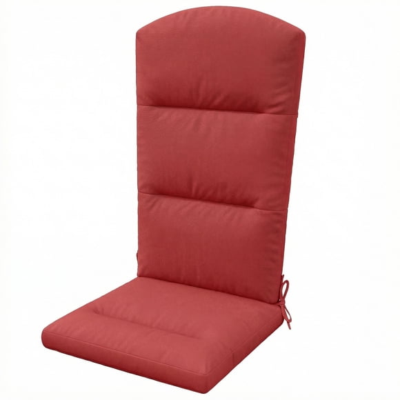 Wine Red Adirondack Chair Replacement Cushion Set with Back and Ties, Water-Repellent Polyester Outdoor Seat Pad for Patio, Garden, and Backyard, 51.2"L x 20.1"W x 2"T