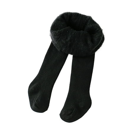 

JAHH Kids Clothes Casual Breathable Toddler Kid Baby Girls Cotton Thick Lined Warm Full Leggings Pantihose Stretchy Basic Full Length Pants Pantyhose for Winter Stocking(4-6 Years Black)