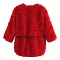 thumbnail image 2 of Richie House Baby Girls Red Braided Belt Retro Shag Jacket 24M, 2 of 2