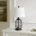 thumbnail image 5 of SAFAVIEH Pryce 20 in. Antique Black Iron Table Lamp with Off-white 100% Cotton Shade, 5 of 6
