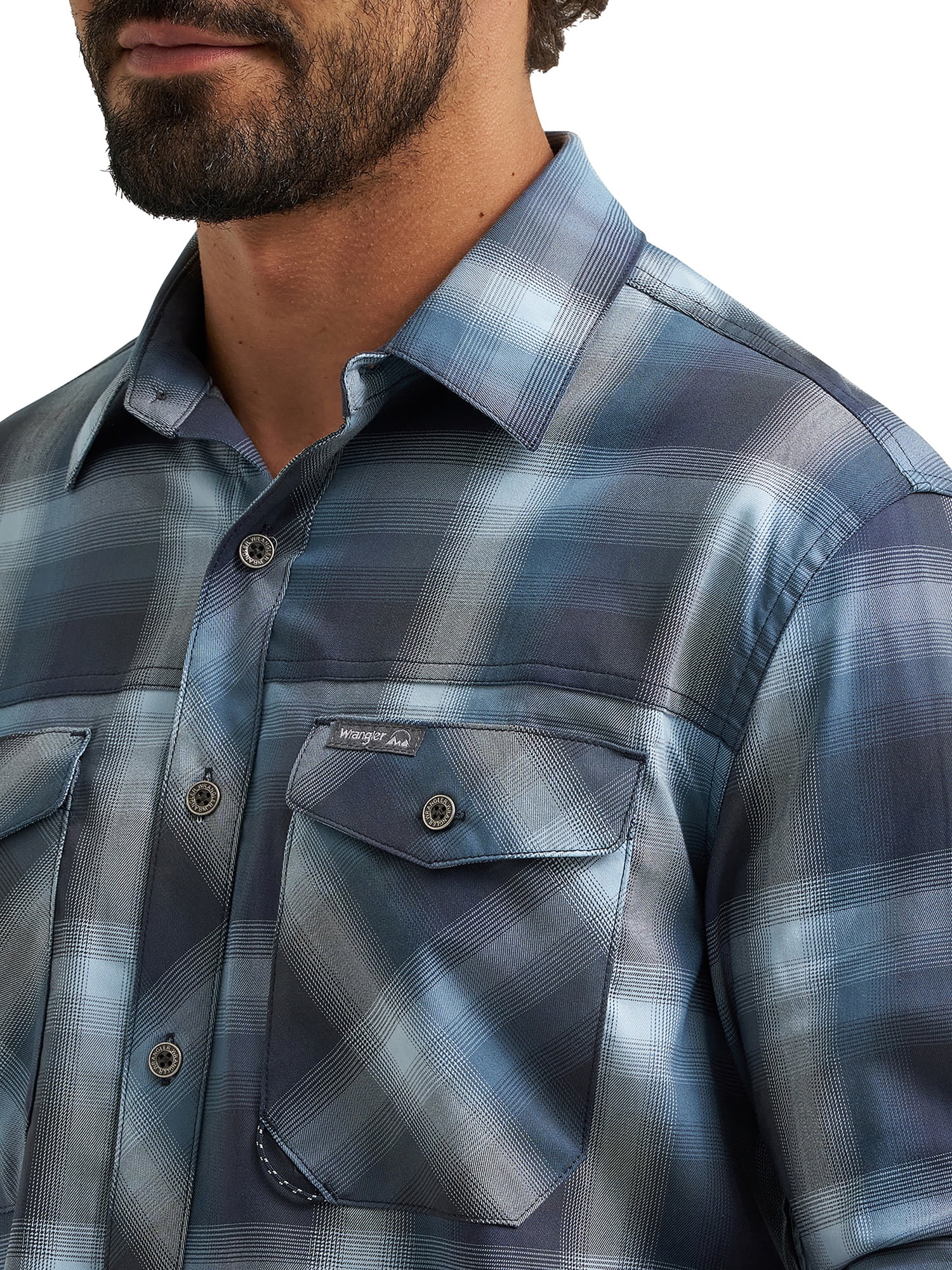 Wrangler® Men's and Big Mens Outdoor Long Sleeve All Season Stretch Shirt, Sizes S-3XL