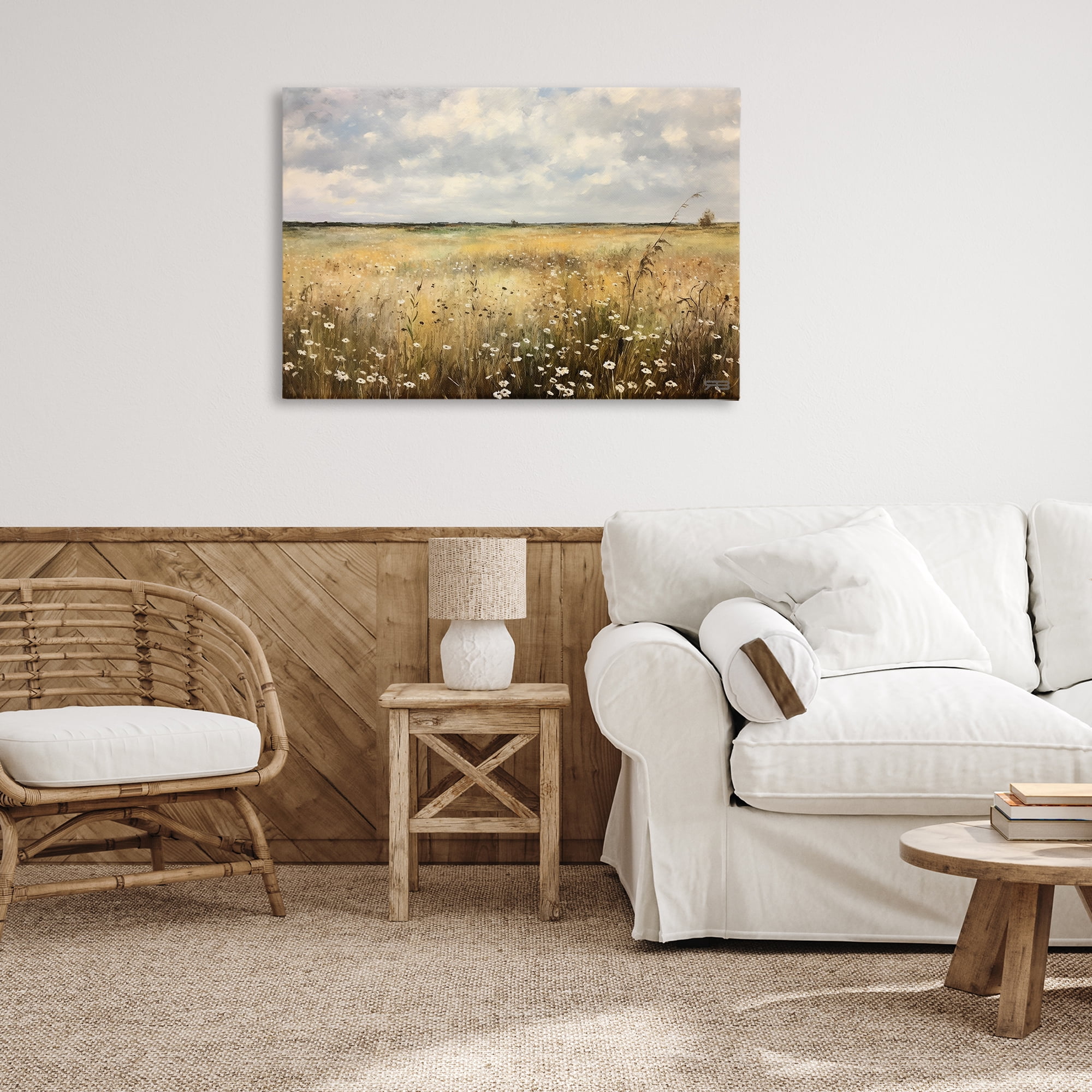 Stupell Industries Traditional County Field Landscape Painting Gallery Wrapped Canvas Art Print Wall Art, 36 x 24