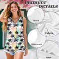 thumbnail image 6 of Jeiento Colorful Tropical Palm Tree Tank Tops Sleeveless T-shirt for Women Hawaiian Shirts Plus Size Basic Tee V Neck Casual Athletic Golf T-shirts for Teenager Girl,4XL, 6 of 7