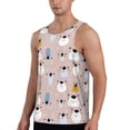 thumbnail image 2 of Fotbe Cute Hand Drawn Bear Pattern Men's Quick Dry Workout Tank Top Gym Muscle Tee Fitness Bodybuilding Sleeveless T Shirt Breathable Workout Shirt-Large, 2 of 9