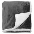 thumbnail image 4 of Napa Super Soft Micro Fleece Sherpa Bed Throw TV Blanket 50" x 60" Reversible Grey, 4 of 6
