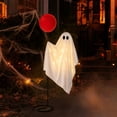 thumbnail image 6 of Outdoor Halloween Decorations - 6 FT Life Size Ghost with Red Balloon, Lighted Standing Halloween Porch Decoration with Metal Stand for Front Door, Yard, Lawn, Patio, Indoor Outdoor Decor, 6 of 7