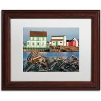Trademark Fine Art "Lobster Traps" Canvas Art by Michael Blanchette Photography White Matte, Wood Frame