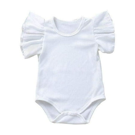 

0-18M Newborn Infant Baby Girl Cotton Bodysuit Short Sleeve Jumpsuit Clothes Set
