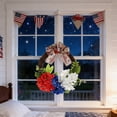 thumbnail image 7 of Dmlowu 4th of July Wreaths for Front Door, Reusable Fade Resistant Artificial Flower Wreath, Red White Blue Patriotic Decorations for Window Porch Entrance, 7 of 7