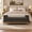 Gray, variant on Jivora 66.5" PU Leather Upholstered End of Bed Bench with Wood Frame, Arms & 2 Bolsters