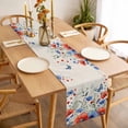 thumbnail image 3 of Table Runner 60 Inches Long for Kitchen Dining, Red Blue Flowers Dresser Scarf Farmhouse, Dining Table Decorations for Wedding/Parties, Spring Floral Farmhouse Botanical Rustic 13 x 60 In, 3 of 8