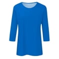 thumbnail image 4 of CHUANK T-Shirts pour Femmes à Manches Trois-Quarts, Coupe Ajustée à Motif Floral, T-Shirts Blancs, Chemises pour Femmes, Manches 3/4 au Coude, Col Rond, Chemises Décontractées pour Femmes, Liquidation, Blouses et Hauts Boho, Vert TG, 4 of 5