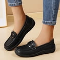 thumbnail image 5 of Domzle Women's Comfortable Faux Leather Penny Loafers Slip On Business Casual Dress Shoes Lightweight Office Work Flats Everyday Walking Shoes for Women Black, 5 of 7