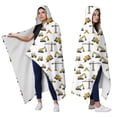 thumbnail image 2 of Wearable Blanket,Cartoon Construction Vehicles Cranes White Pattern Hooded Wearable Sherpa Blanket for Adults & Teens,Winter Poncho Shawl Wrap Cape Thick Warm,60"x80", 2 of 5