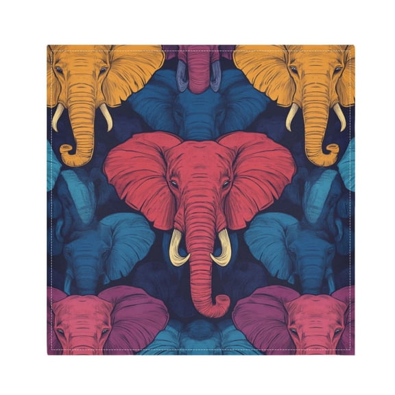 Napkin Satin Napkin 20*20Inchx1 Kitchen Towel Dinner Plate Towel Decorative Towel Napkin Tea Towel Suitable For Kitchen Table Colorful Beautiful Elephant