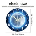 thumbnail image 2 of Glow in the Dark Wall Clock 12 Inch Moon Wall Clocks Battery Operated Silent Blue Wall Clock for Living Room Bedroom, 2 of 8