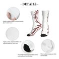 thumbnail image 5 of Men's White Baseball Novelty Athletic Socks Women's Digital Printing Funky Patterned Crew Socks, 5 of 7