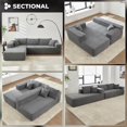 VIVI 104 in. Wide Arm 2Piece Corduroy Fabric LShape Modular Sectional