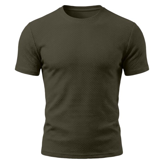 Breeze Mens Shirts Cooling Mesh Short Sleeve Top Athletic Fit Summer Shirt for Men Quick-Dry Stretch for Workouts and Everyday Comfort Army Green L