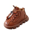 thumbnail image 6 of BXJX Girls Ankle Boots, Slip-Resistant Soft Sole Warm Fleece Lined Lace Up Boots for Fall Winter Brown Size 10 Little Kids, 6 of 9