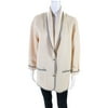 Pre-owned|Escada Margaretha Ley Womens Button Up Pocket Front Cardigan Sweater White IT 36