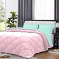 thumbnail image 2 of DNG Creations 1 Piece Reversible Diamond Pattern Comforter ( Aqua-Blue/Light Pink Colour ) 550 GSM All - Season 100% Egyptian Cotton, 800 TC - California King - Size, 2 of 7