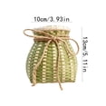 thumbnail image 4 of AYktou Bamboo-Woven Flower Basket, 3.9×5.1 Inch Rattan Tabletop Vase Gypsophila Dried Flower Vase Decor, Farmhouse Tableware Storage Container Flower Arranger for Living Room Shelf Centerpiece, 4 of 7