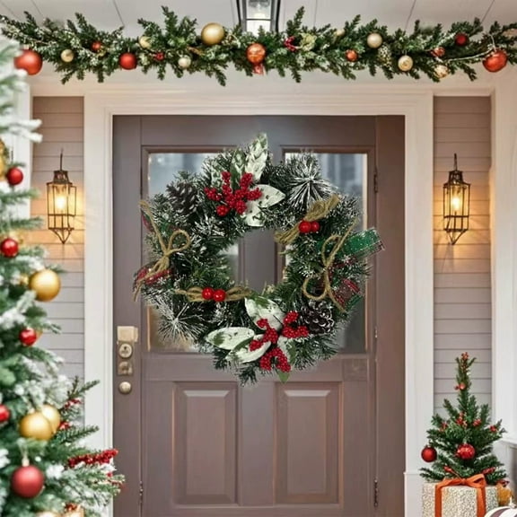 AZXY Christmas Wreaths, Christmas Wreaths for Front Door, Christmas Door Wreaths, Christmas Outdoor Wreaths, Christmas Decorations Wreaths for Christmas