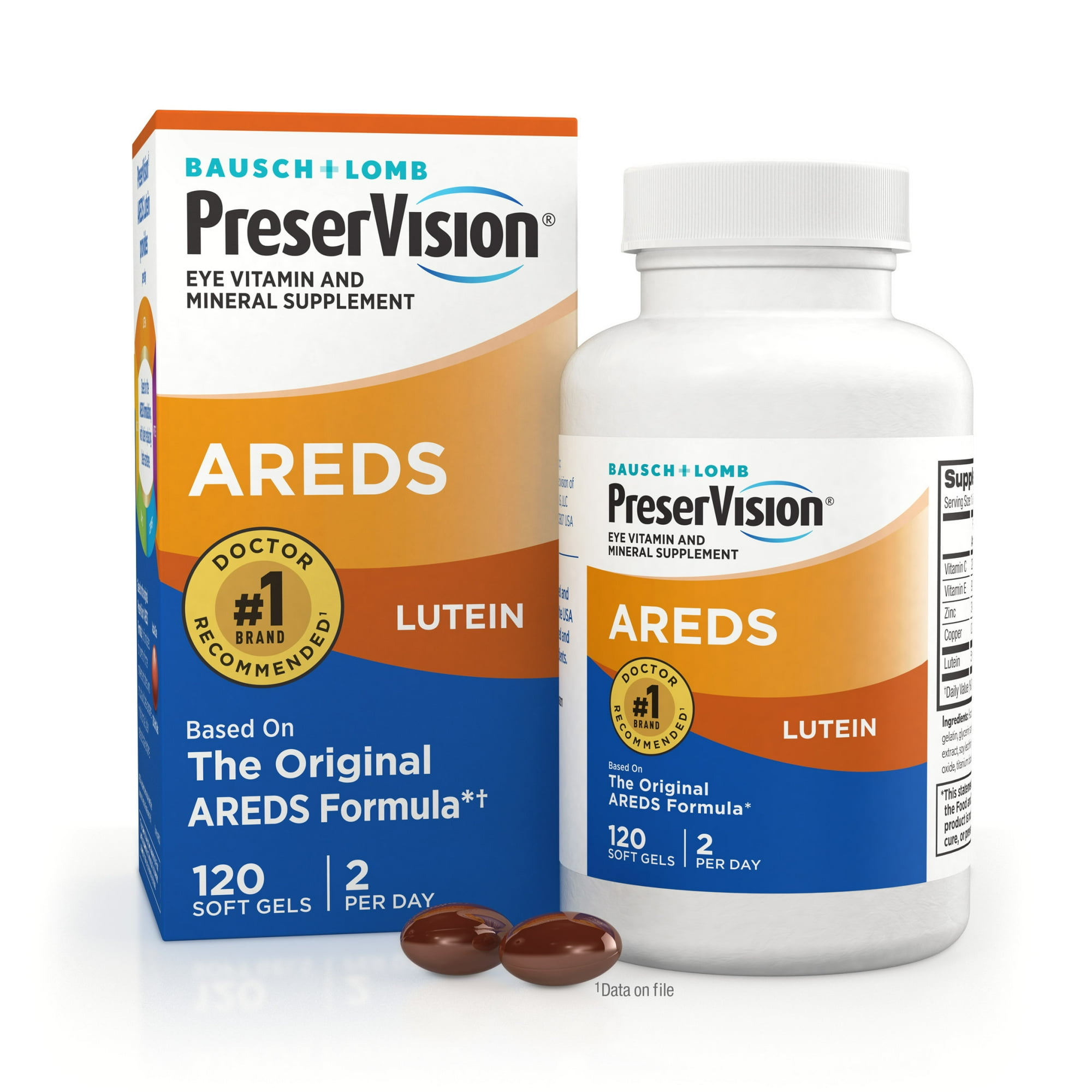 PreserVision AREDS Eye Vitamins and Minerals with Lutein Softgels, 120 Count