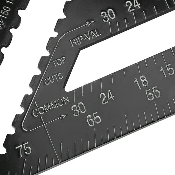12 Inch Shape Square Ruler Aluminum Alloy Engineer Carpenter Measuring Tool with Metric Imperial Measurements for Framing and Roofing
