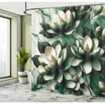 thumbnail image 2 of Ambesonne Dark Green Shower Curtain, Magnolia Blooming Garden, 69"Wx70"L, Hunter Green and Off White, 2 of 4