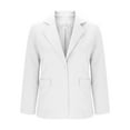 thumbnail image 6 of Ltctricy Women's Oversized Blazers Business Casual Lapel Long Sleeve Button Solid Color Suit Jackets Work Office Outwear Coats(White,X-Large), 6 of 7