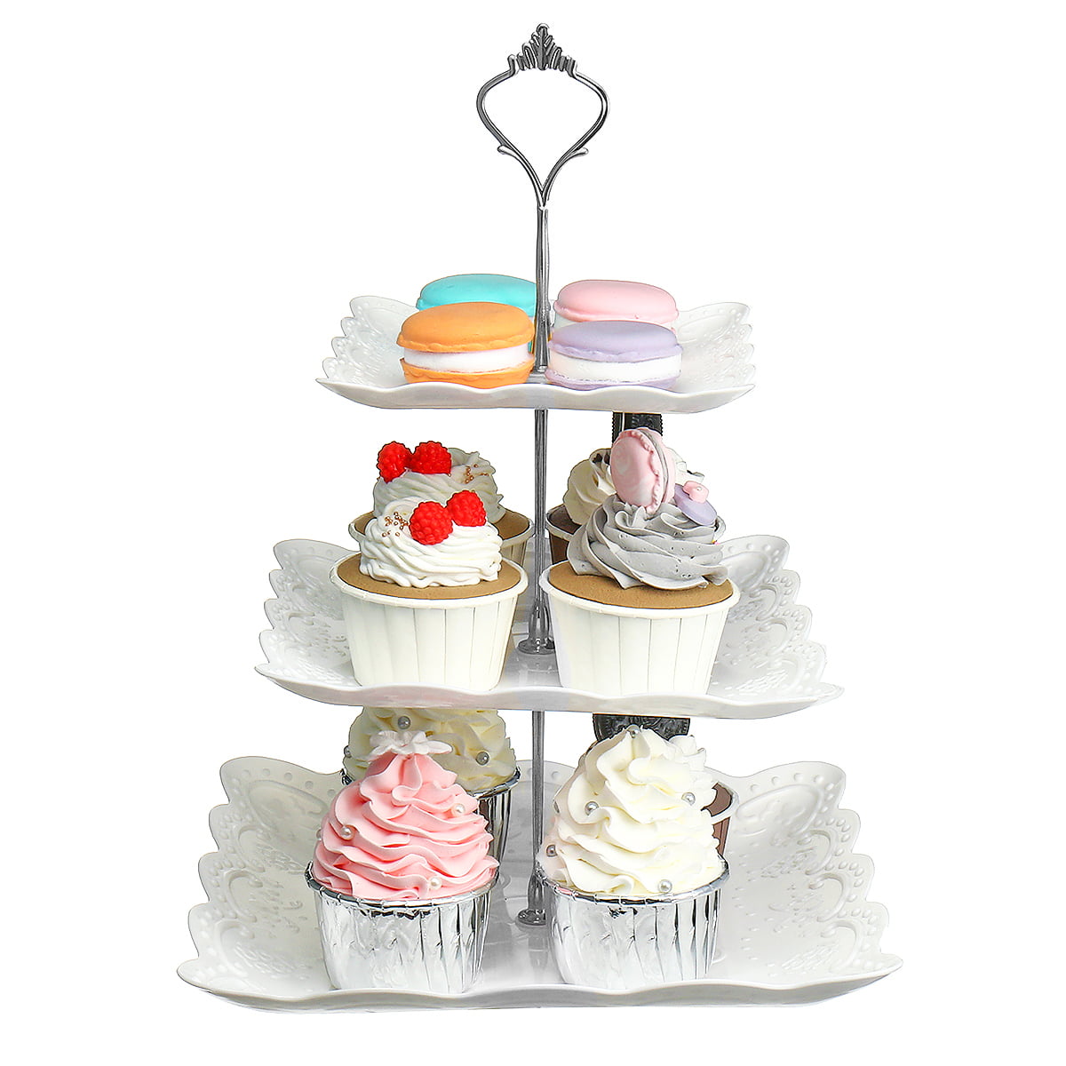 3 Tiers Square/Round Cake Stand Tray Wedding Party Cupcake Display  CA3 