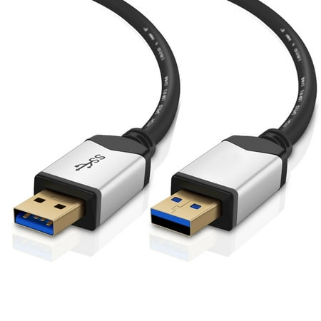 Bi Directional Usb - USB 3.0 Cable A-Male to A-Male (3 FT) Type A to A Male Premium Gold Plated SuperSpeed USB Adapter Connector Bi-Directional Extension Cord Wire Plug