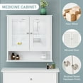 thumbnail image 5 of 30" Bathroom Vanity with Matching Mirror Medicine Cabinet Combo Set, Modern Bathroom Storage Cabinet with Ceramic Sink, Wall-Mounted Medicine Cabinet for Bathroom, White, 5 of 10