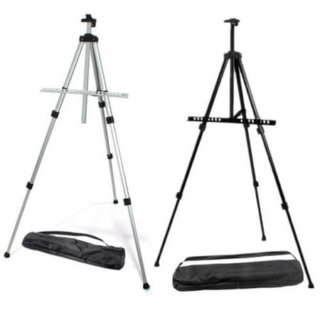Canvas Holder - ESC ® Aluminum Field Art Easel 1/4/10X Silver / Black Light Weight Foldable Canvas Poster Picture Holder Frame Art Easel Trade Show Presentation Office with Free Bag