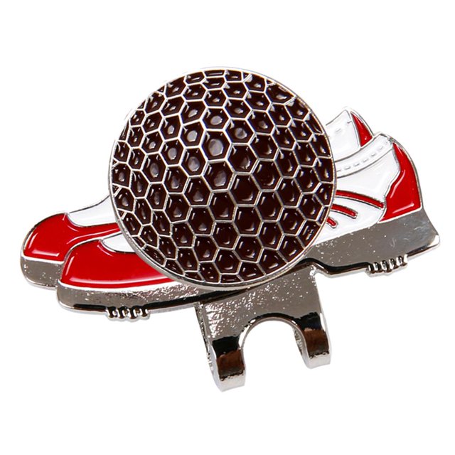 Marcadores de Pelotas de Golf de Primera con Clip Magnético para Gorra de Golf para Gorra de Golf Diseño de Patrón de Zapatillas Regalos para rojo Macarena Marcador de pelota de golf