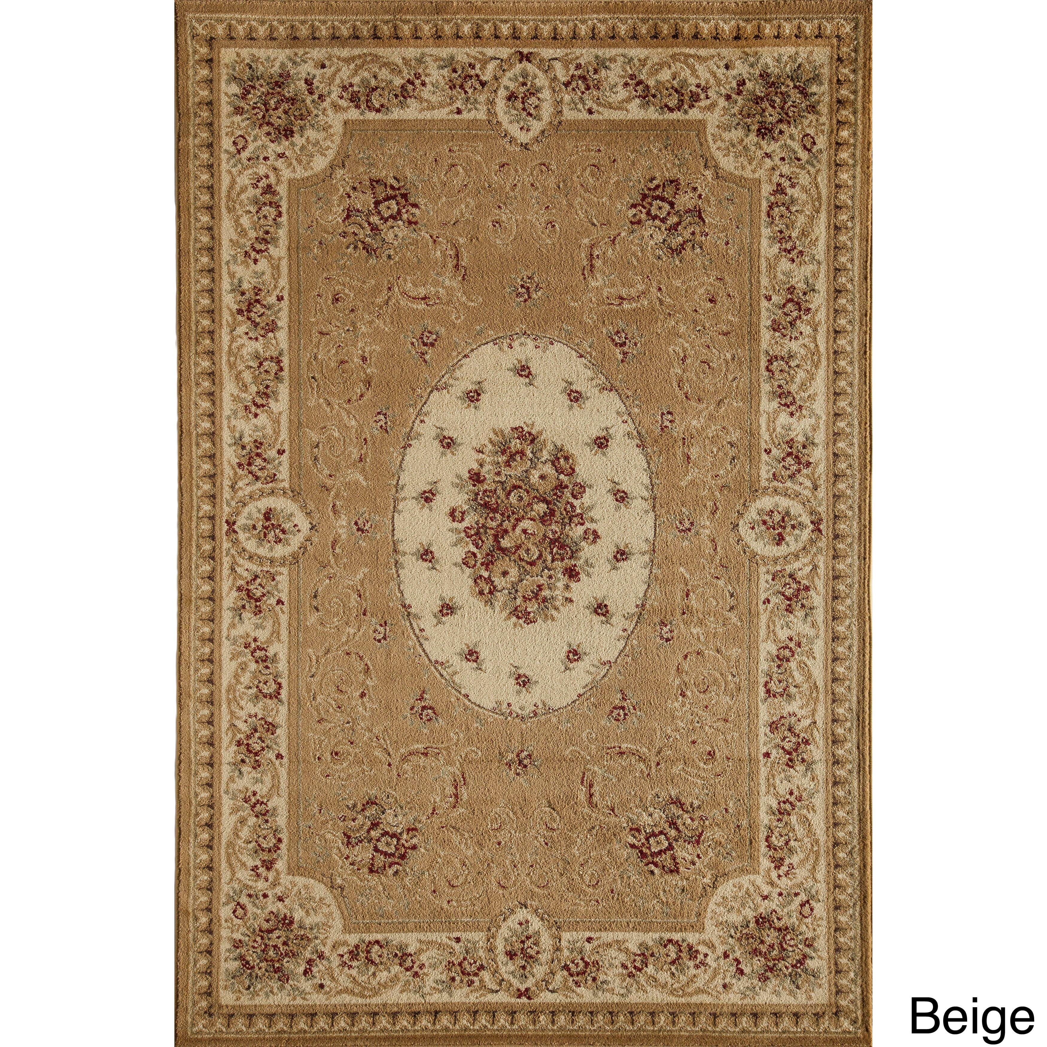 Rugs America Faith 4277-RED Medallion Red European Traditional Red Area Rug, 5'3"x7'10"