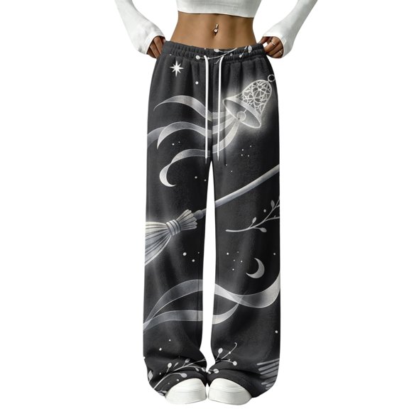 QWKLEAJ Halloween Pajama Pants Women Flannel Lounge Sleepwear Winter Warm Soft Cozy Plaid Checkered Loose Fit Casual Home Holiday Gift