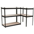thumbnail image 4 of King's Rack 5-Tier Metal Boltless Storage Shelving in Black/Wooden, 4 of 7