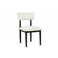 thumbnail image 4 of Contemporary Boucle Upholstered Dining Chairs (Set of 2) Solid Wood Legs, Plush Seat Kitchen Side Chair, Black, 4 of 5